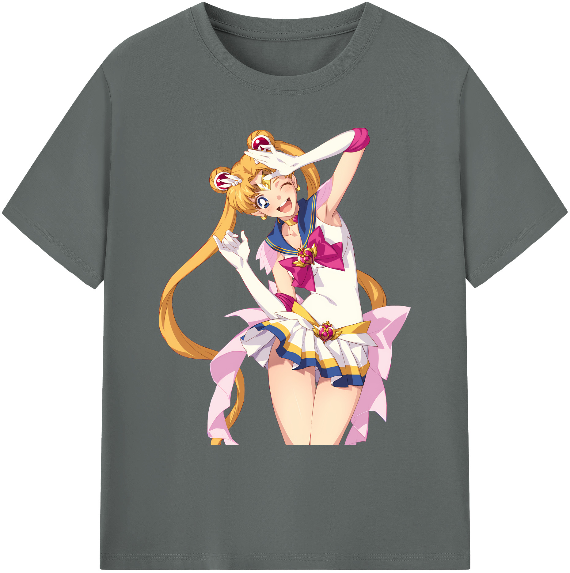 （画像用） 美少女戦士セーラームーン 月野 うさぎ つきの うさぎ Sailor Moon Tsukino Usagi 綿100％ メンズ半袖Tシャツ｜肌触りやわらか＆通気性